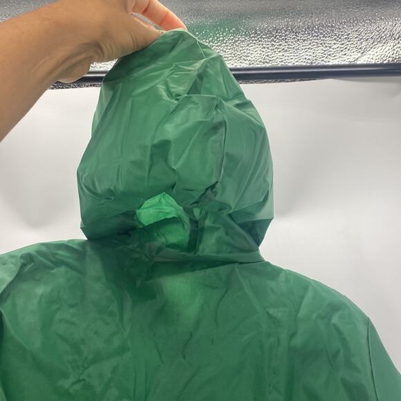 Vintage 80's Lacoste Windbreaker Pullover Hooded Packable Jacket size S green - Picture 7 of 11